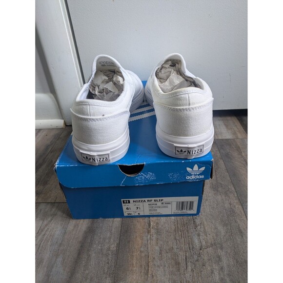 NEW in Box Adidas Men’s Nizza RF Slip On Shoes Sneakers White Size 6.5 Wmns 7.5